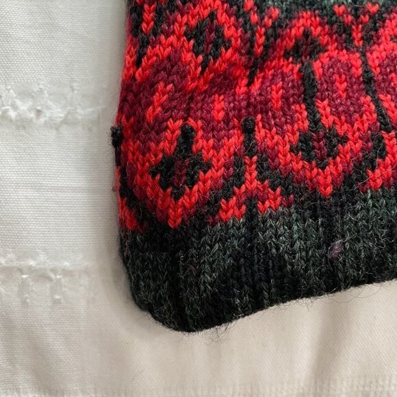 KITZBUHEL BY REN-DALE PURE BOTANY WOOL VINTAGE UNISEX GREY RED FAIR ISLE SWEATER - Picture 8 of 8